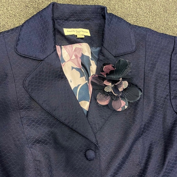 $370 Amanda Smith Silk Flower Suit 2 PCs 18W Women’s - Picture 2 of 13